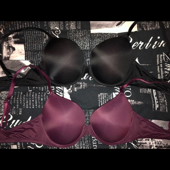 PINK! WEAR EVERYWHERE PUSH UP BRA LOT OF 2! 34D - Picture 1 of 5